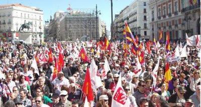 CIENTOS DE PERSONAS DE LA PROVINCIA DE JAÉN PARTICIPARON EN LA MANIFESTACIÓN DE IU EN MADRID, QUE REUNIÓ A 20.000 PERSONAS